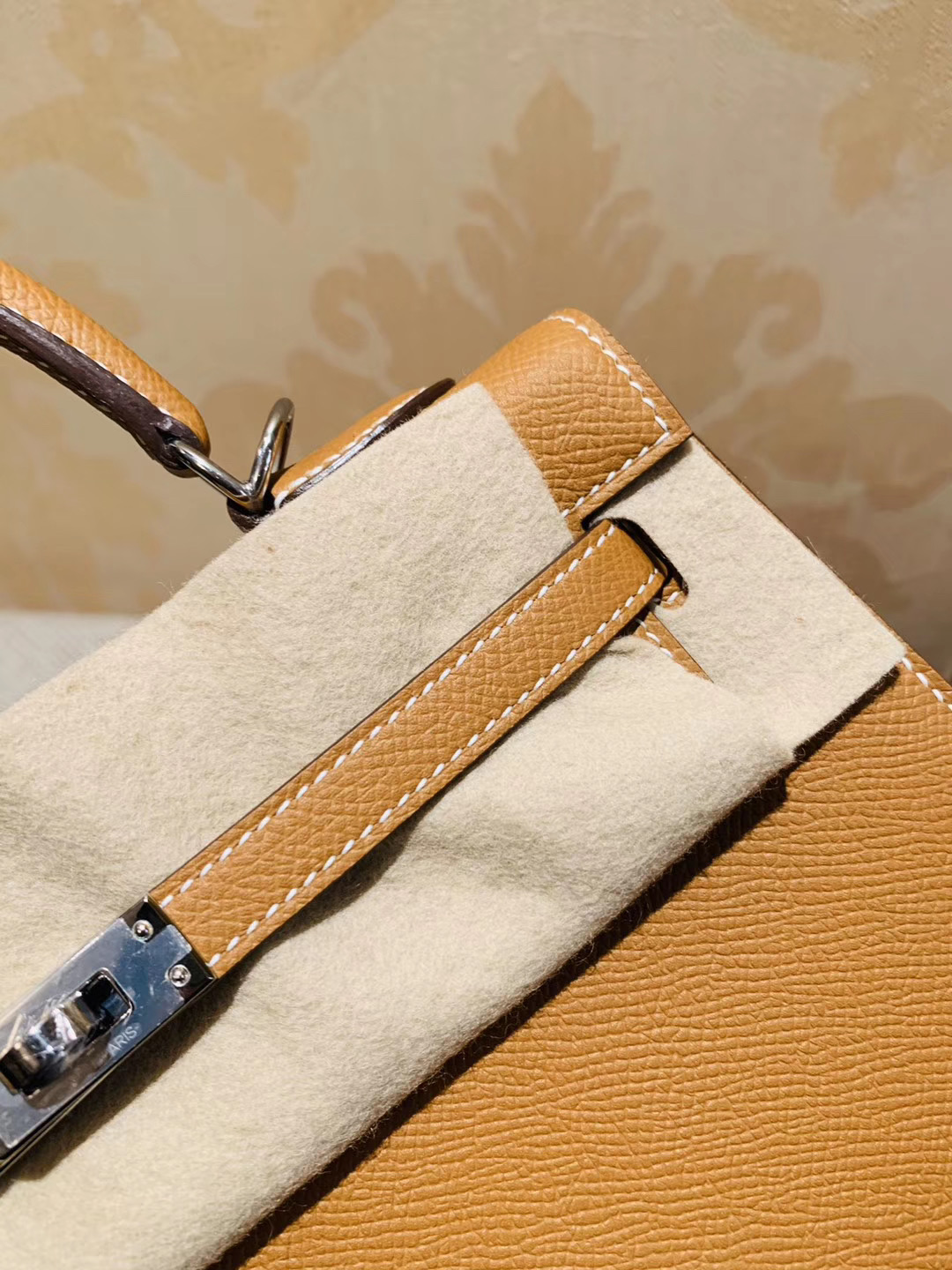 Kelly 凯莉包 25cm Ck37 Gold 金棕色 Epsom 小牛皮 外缝 银扣