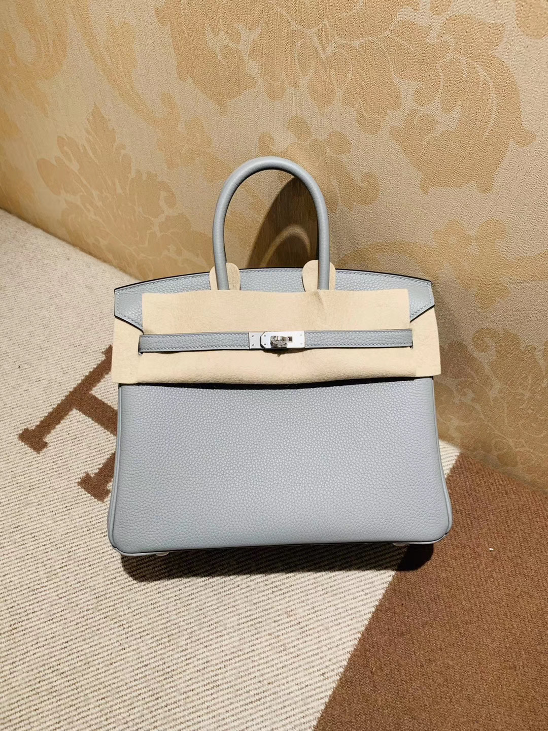Hermes Birkin 25CM Togo皮 4Z海鸥灰 Gris mouette拉丝银扣 人气冷灰色 百搭神色