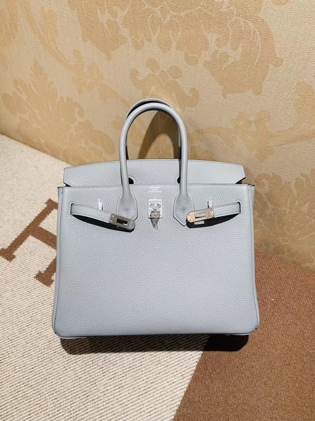 Hermes Birkin 25CM Togo皮 4Z海鸥灰 Gris mouette拉丝银扣 人气冷灰色 百搭神色